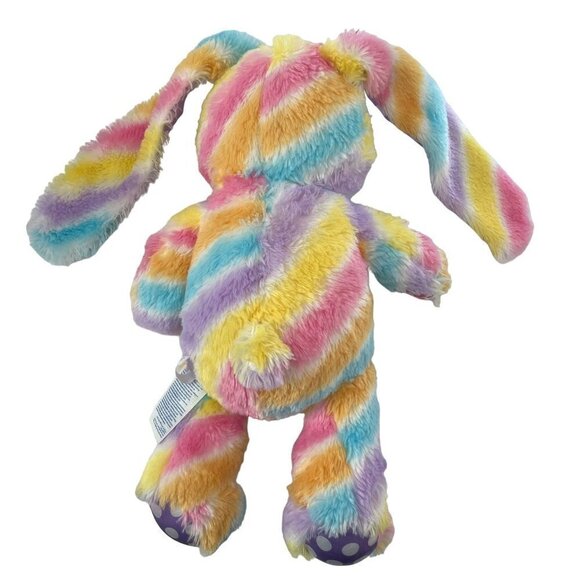 Build A Bear Rainbow Striped Easter Rabbit Polka Dot Ears Size 18" - Picture 3 of 5